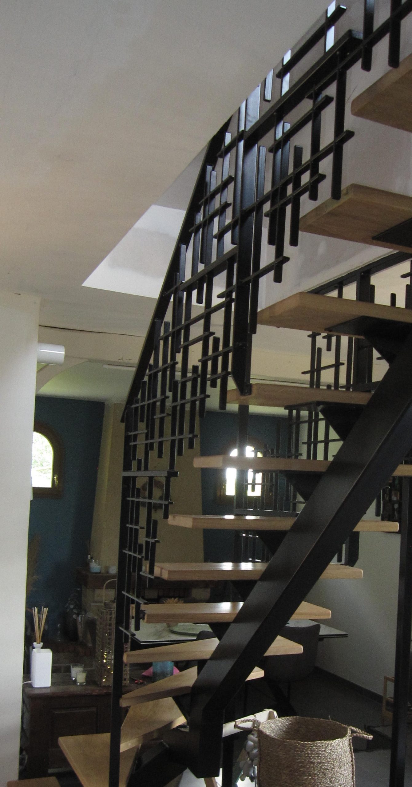 escalier bois et métal